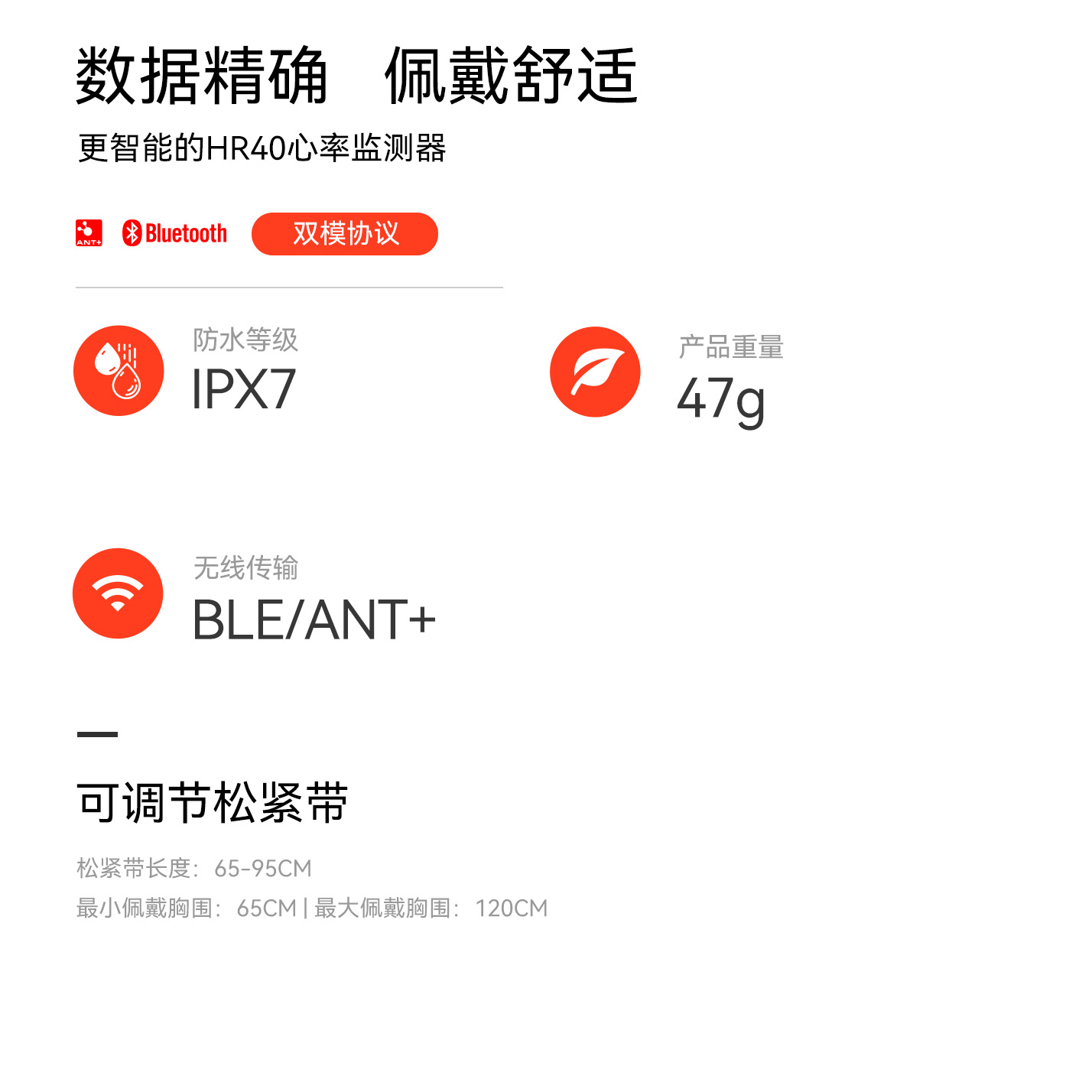 HR40心率检测带佩戴舒适